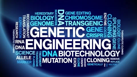Genetic Engineering animated word cloud,animation kinetic typography loop. Stock Footage 293757323