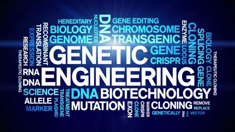 Genetic Engineering animated word cloud,animation kinetic typography loop. Stock Footage 293757365