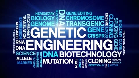 Genetic Engineering animated word cloud,animation kinetic typography loop. Stock Footage 293757391