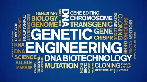 Genetic Engineering animated word cloud,animation kinetic typography loop. Stock Footage 293757466