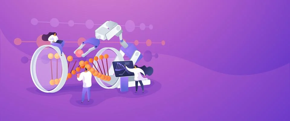 Genetic engineering concept banner header Illustrazione stock