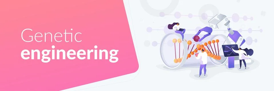 Genetic engineering concept banner header Illustrazione stock