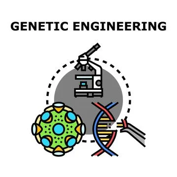 Genetic engineering concept designing dna modification science Stock Illustration