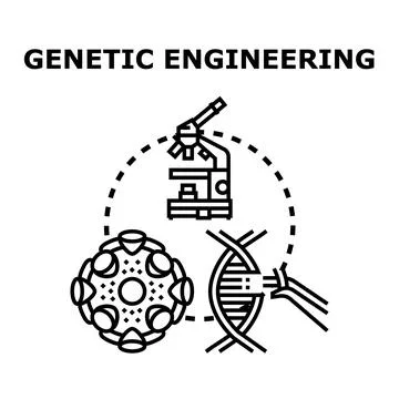 Genetic engineering concept designing dna modification science 库存插图