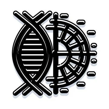 Genetic engineering concept with dna and gear icon 스톡 일러스트