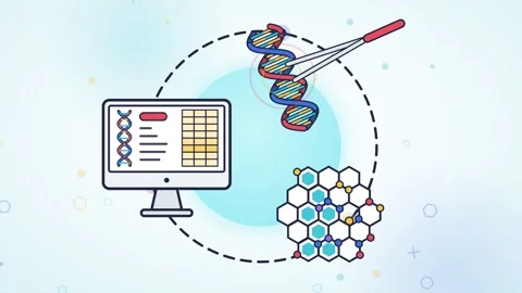 Genetic Engineering Concept With DNA On Computer Monitor Stock Footage 348110398
