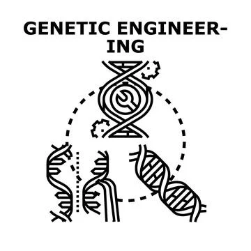 Genetic engineering concept modifying dna structure Stock Illustration