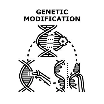 Genetic engineering concept modifying dna strand structure Stock Illustration