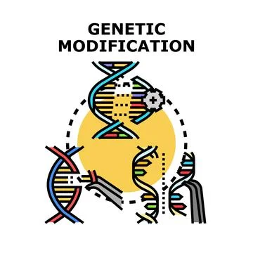 Genetic engineering concept modifying dna strand structure Stock Illustration