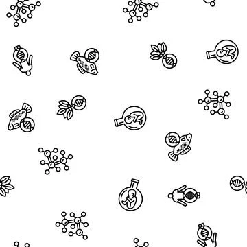 Genetic engineering crispr genome seamless pattern vector Stockillustratie
