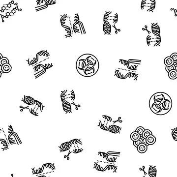 Genetic engineering crispr genome seamless pattern vector Illustrazione stock