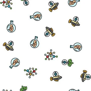 Genetic engineering crispr genome seamless pattern vector イラスト素材
