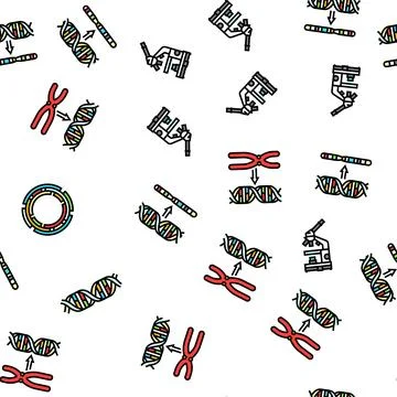 Genetic engineering crispr genome seamless pattern vector イラスト素材