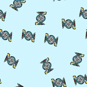Genetic engineering cryptogenetics vector seamless pattern イラスト素材