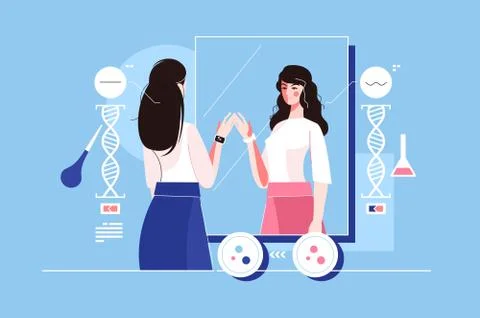 Genetic engineering of hair Stock Illustration