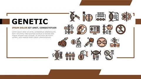 Genetic Engineering Landing Header Vector Stock Illustration