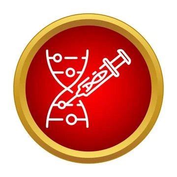 Genetic engineering modifying dna helix with syringe icon Stock Illustration