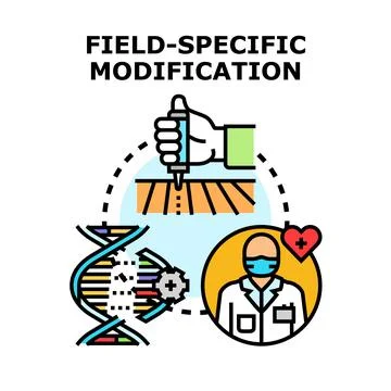 Genetic engineering modifying dna for specific field applications Illustrazione stock
