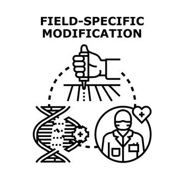 Genetic engineering modifying dna for specific field applications Stock Illustration