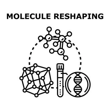 Genetic engineering molecular structure reshaping science concept Stock Illustration