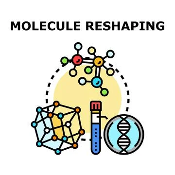 Genetic engineering molecular structure reshaping science concept Stock Illustration