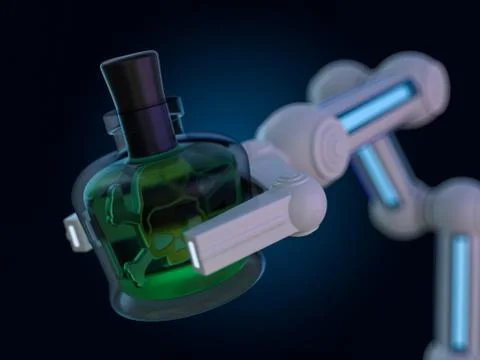 Genetic engineering, Poison manipulation concept. Manipulator. 3D Stock Illustration