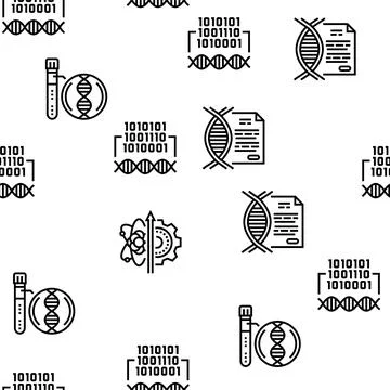 Genetic Engineering Vector Seamless Pattern 스톡 일러스트
