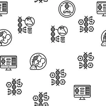 Genetic Engineering Vector Seamless Pattern 스톡 일러스트