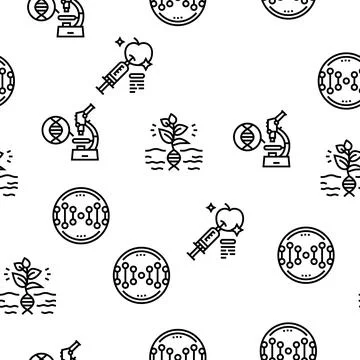 Genetic Engineering Vector Seamless Pattern Stockillustratie