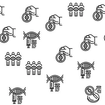 Genetic Engineering Vector Seamless Pattern イラスト素材