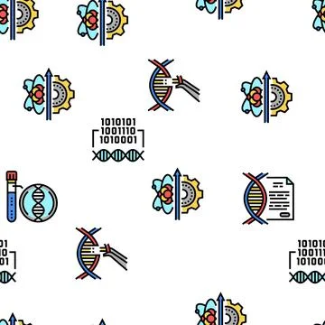 Genetic Engineering Vector Seamless Pattern Stock Illustration