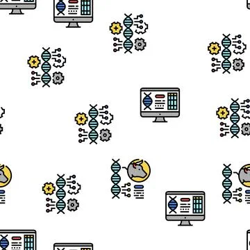 Genetic Engineering Vector Seamless Pattern Illustrazione stock