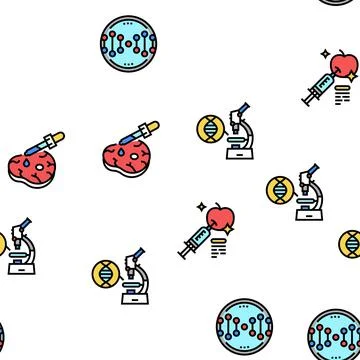 Genetic Engineering Vector Seamless Pattern Stock Illustration