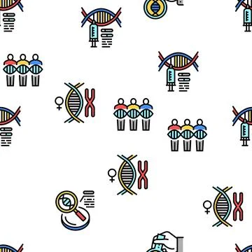 Genetic Engineering Vector Seamless Pattern Illustrazione stock