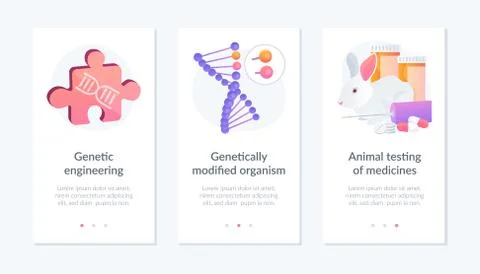 Genetic engineering webpage template. Illustrazione stock