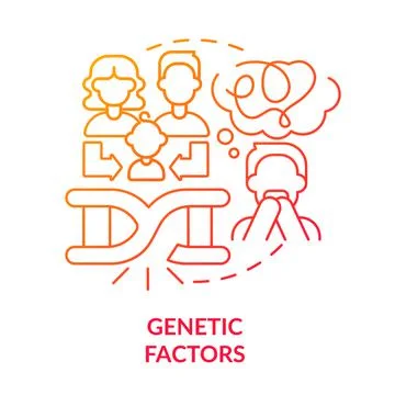 Genetic factors red gradient concept icon イラスト素材