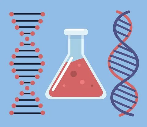 Genetic flask dna Stock Illustration