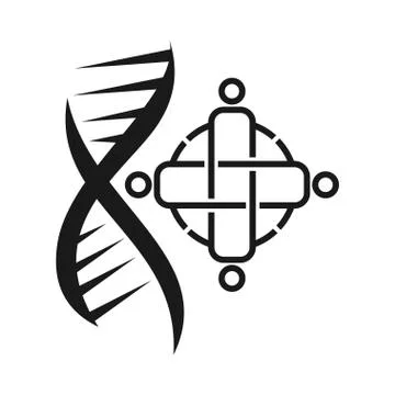 Genetic health Commitment Teamwork Together Black Logo Stock-Illustration