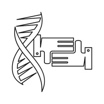Genetic health Commitment Teamwork Together Outline Logo Stock Illustration