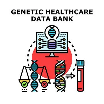 Genetic healthcare data bank processing genome information イラスト素材