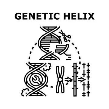 Genetic helix engineering and research process Stock Illustration