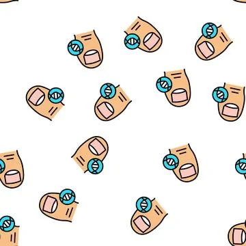 Genetic influence nail, heredity vector seamless pattern Stock Illustration
