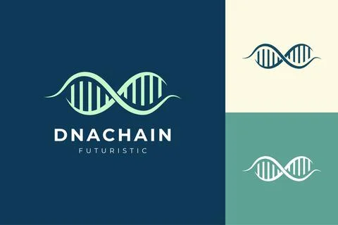 Genetic logo in DNA chain shape Illustrazione stock