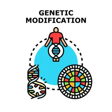 Genetic modification concept manipulating human dna for progress Stock Illustration