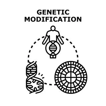 Genetic modification concept manipulating human dna for progress Stock Illustration