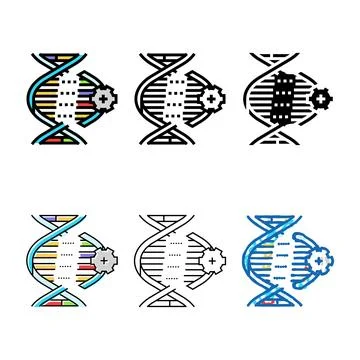 Genetic modification cryptogenetics clean color icon vector Illustrazione stock