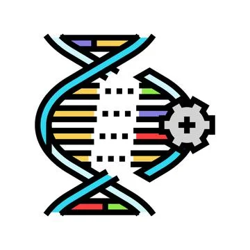Genetic modification cryptogenetics color icon vector illustration 스톡 일러스트