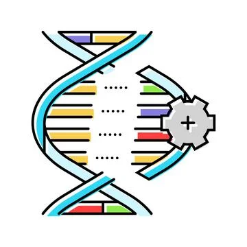 Genetic modification cryptogenetics color icon vector illustration Illustrazione stock