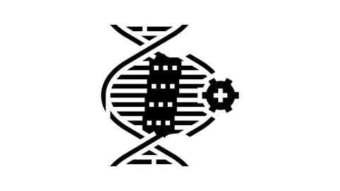 Genetic modification cryptogenetics glyph icon animation Stock Footage 326150903