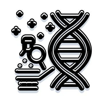 Genetic research analyzing human deoxyribonucleic acid structure Illustration